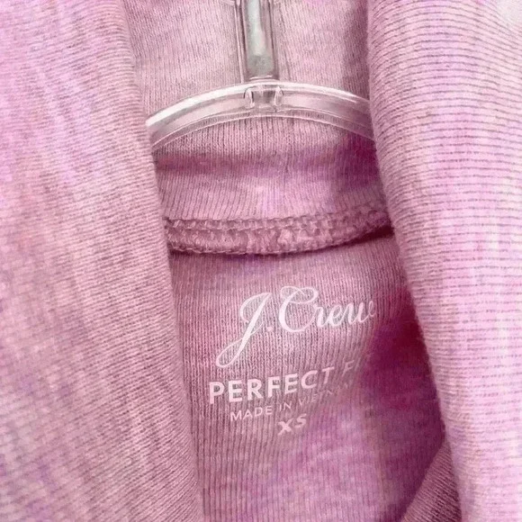 J.Crew Women's XS Perfect Fit Heather Orchid Long Sleeve Turtleneck Tee - Picture 3 of 4